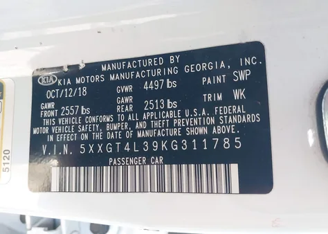 5XXGT4L39KG311785